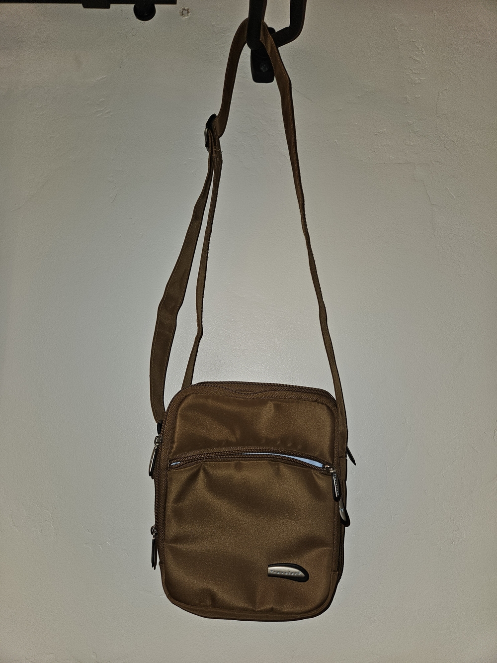 Travelon Brown Compact Messenger Crossbody Bag